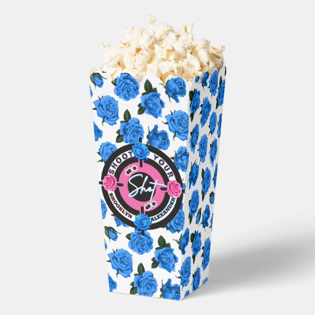 Guns or Roses Gender Reveal Pink/Blue Baby Shower  Favor Box (Popped)