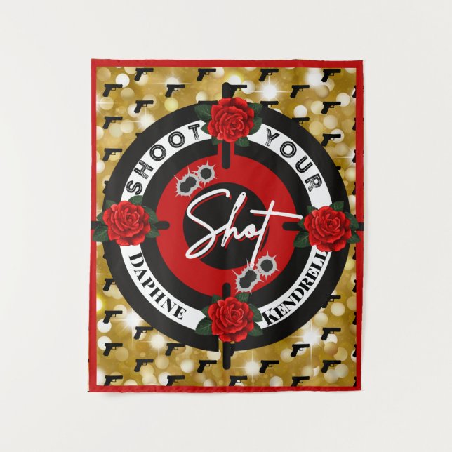 Guns or Roses Gender Reveal | Shoot your Shot Tapestry (Front)