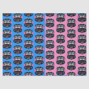 Guns or Roses Pink/Blue Gender Reveal Baby Shower  Tissue Paper