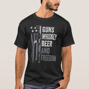 Guns Whisky Beer And Freedom - Drinking AR15 Gun O T-Shirt