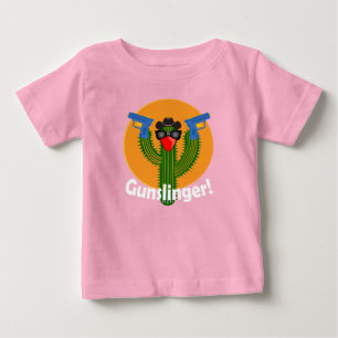 Gunslinger Cactus Design - Baby Fine Jersey T-Shir T-Shirt