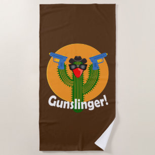 Gunslinger Cactus Design - Beach Towel