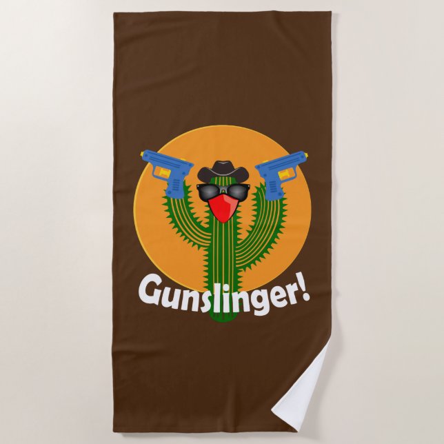 Gunslinger Cactus Design - Serviette de plage (Devant)