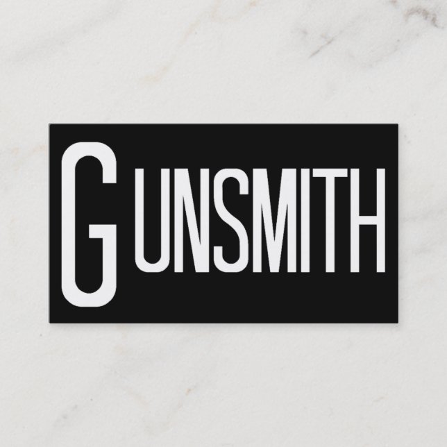 Gunsmith Black Simple Business Card (Front)