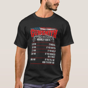 Gunsmith Hourly Rate USA Flag Gunsmithing Gun Repa T-Shirt