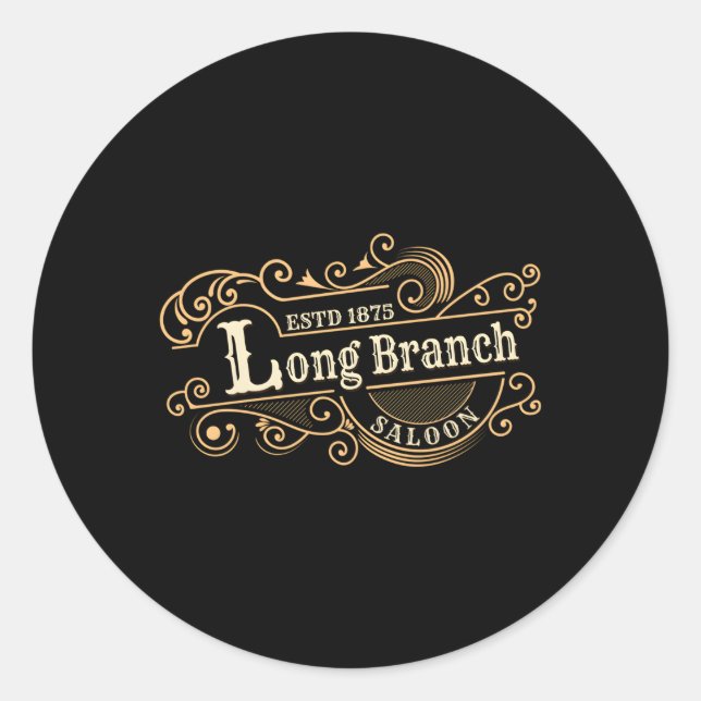 Gunsmoke Long Branch Saloon Tv Classic Round Sticker (Front)