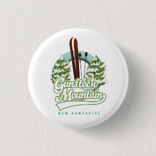 Gunstock Mountain New Hampshire ski poster 1 Inch Round Button