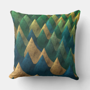 Gunungan Fractal Relief 3D Batik Motif Throw Pillow