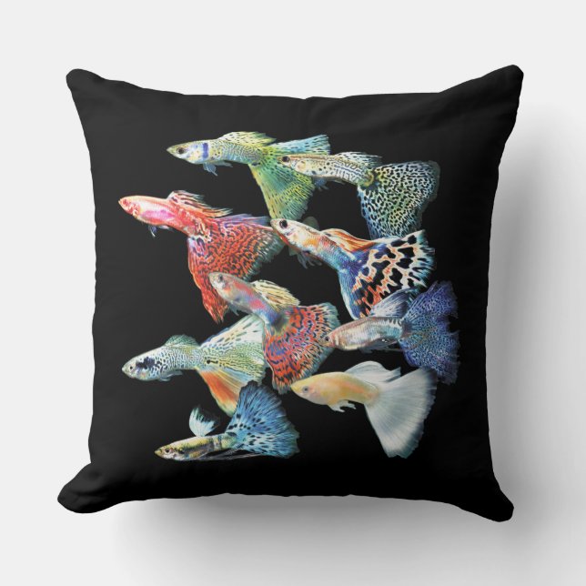 Guppies Throw Pillow (Front)