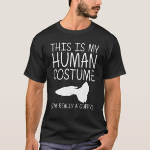 Guppy Easy Halloween Human Costume Rainbow fish Pe T-Shirt