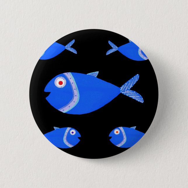 Guppy Fish 2 Inch Round Button (Front)