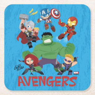 Guri Hiru Avengers Square Paper Coaster
