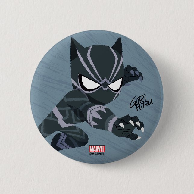 Guri Hiru Black Panther 2 Inch Round Button (Front)