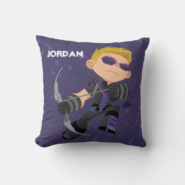Guri Hiru Hawkeye Throw Pillow (Front)