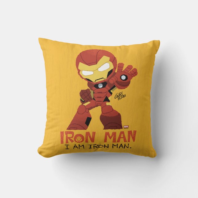 Guri Hiru Iron Man Throw Pillow (Front)