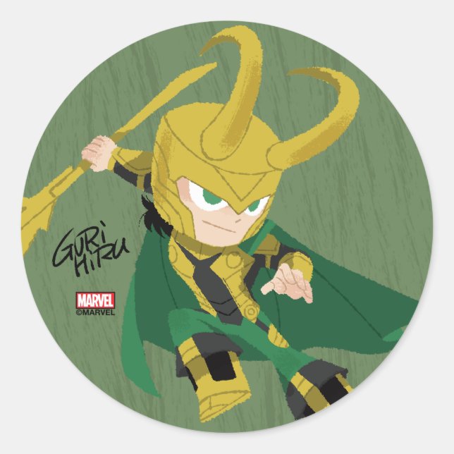 Guri Hiru Loki Classic Round Sticker (Front)