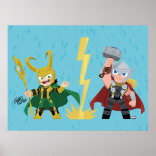 Guri Hiru Loki & Thor Poster