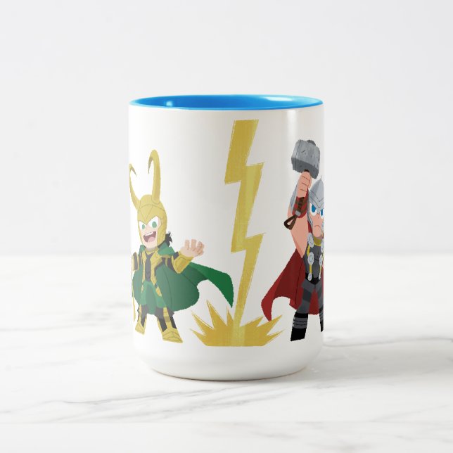 Guri Hiru Loki & Thor Two-Tone Coffee Mug (Center)