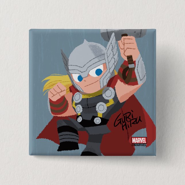 Guri Hiru Thor 2 Inch Square Button (Front)
