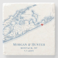 Gurney's Montauk Wedding Favour Long Island NY Map
