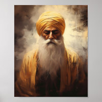 Gurū Nānak Portrait - Sikh Poster