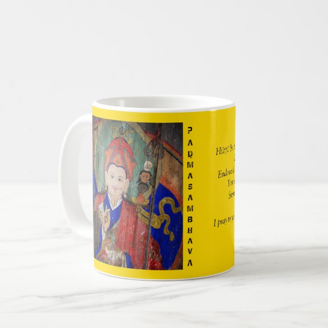 Guru Rinpoche & Seven Line Prayer (Engl Text) Coffee Mug (Front Left)