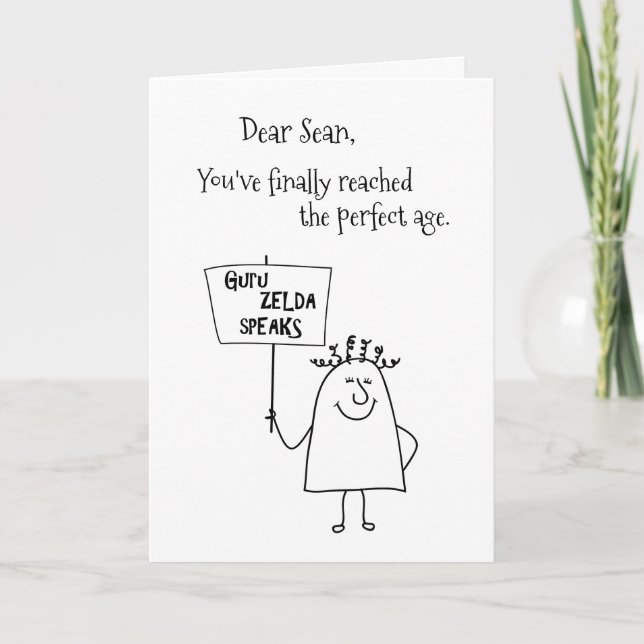 Guru Zelda Add a Name Funny Quote Birthday Card (Front)