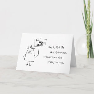 Guru Zelda Chocolates Add a Name Birthday Greeting Card