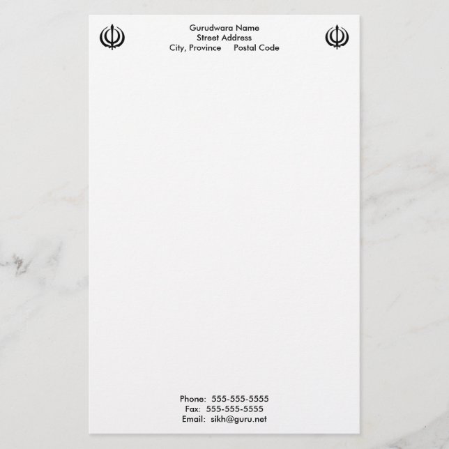 Gurudwara Notepad Stationery (Front)
