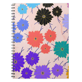 Gurugram watercolor, floral textile design. notebook