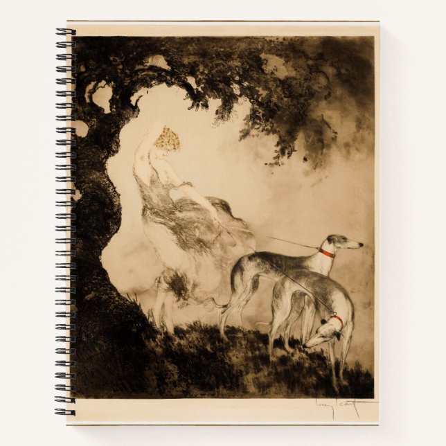 Gust of Wind by Louis Icart Notebook (Front)