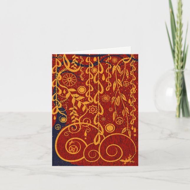 Gustav Garden Abstract Art Note Card (Front)