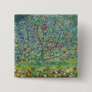 Gustav Klimt - Apple Tree 2 Inch Square Button