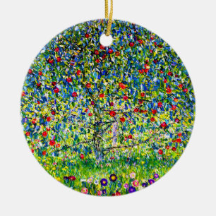Gustav Klimt Apple Tree Ceramic Ornament