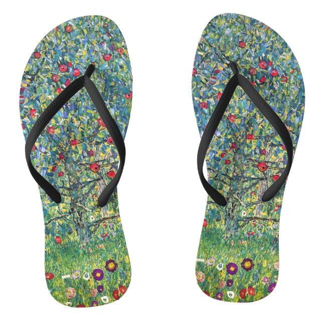 Gustav Klimt - Apple Tree Flip Flops (Footbed)
