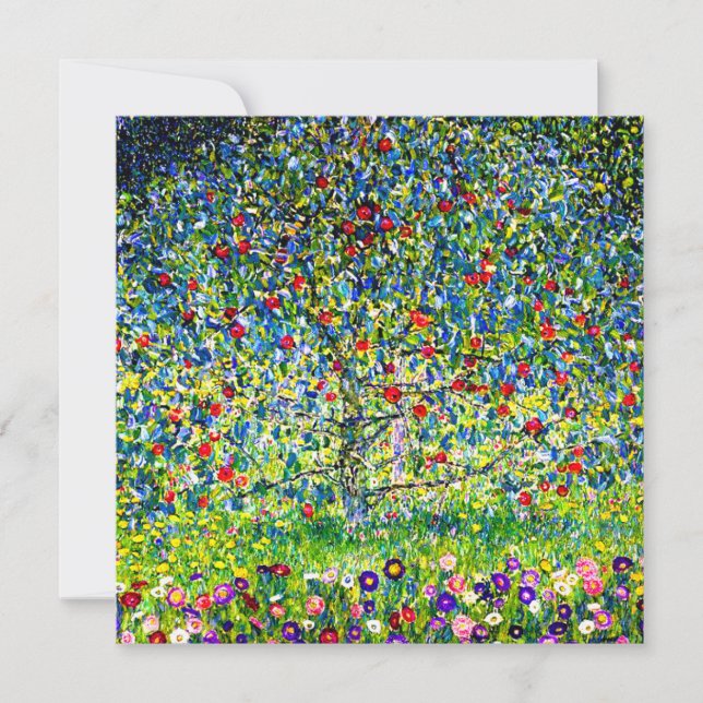 Gustav Klimt Apple Tree Invitation (Front)