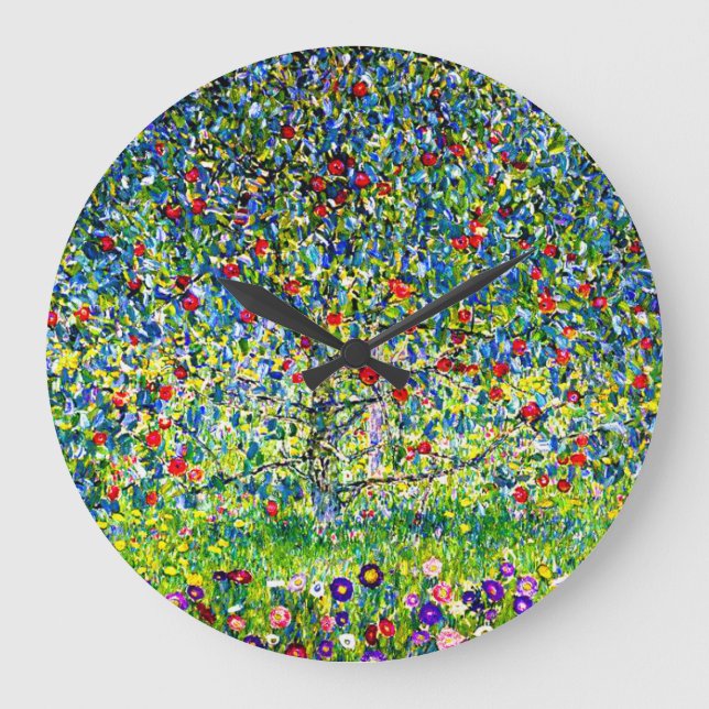 Gustav Klimt Apple Tree Large Clock (Front)