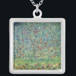 Gustav Klimt - Apple Tree Silver Plated Necklace<br><div class="desc">Apple Tree I - Gustav Klimt,  Oil on Canvas,  1907</div>