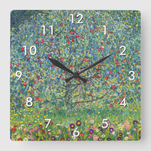 Gustav Klimt - Apple Tree Square Wall Clock