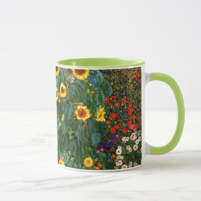 Gustav Klimt art - Farm Garden with Sunflowers Mug (Right)