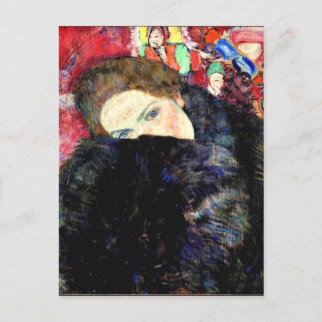 Gustav Klimt artwork, Lady with a Muff Postcard (Front)