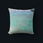 Gustav Klimt - Attersee Throw Pillow<br><div class="desc">Attersee - Gustav Klimt,  Oil on Canvas,  1910</div>