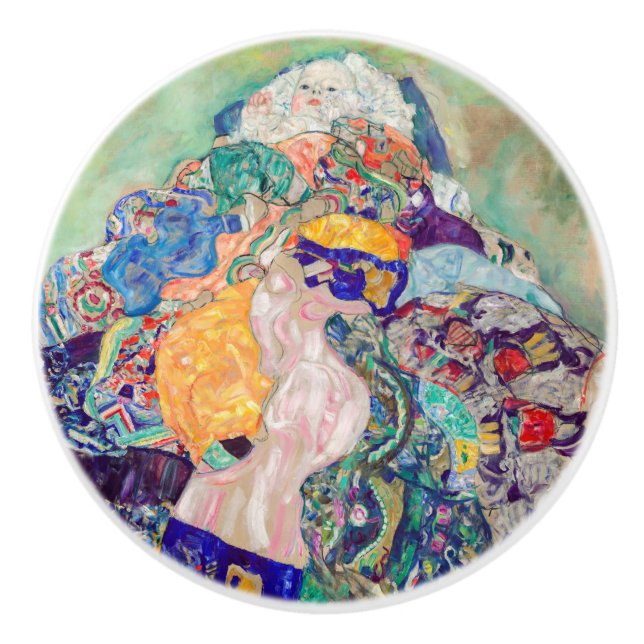 Gustav Klimt - Baby / Cradle Ceramic Knob (Front)