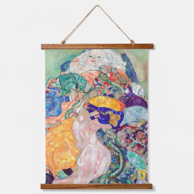 Gustav Klimt - Baby / Cradle Fleece Hanging Tapestry (Front)