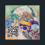 Gustav Klimt - Baby / Cradle - QR Code Square Business Card<br><div class="desc">Baby / Cradle - Gustav Klimt,  Oil on Canvas,  1917-1918</div>