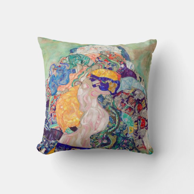 Gustav Klimt - Baby / Cradle Throw Pillow (Front)