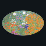 Gustav Klimt // Bauerngarten // Farm Garden Oval Sticker<br><div class="desc">Gustav Klimt // Bauerngarten // Farm Garden</div>