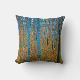 Gustav Klimt, Beech Grove I (1902) Throw Pillow