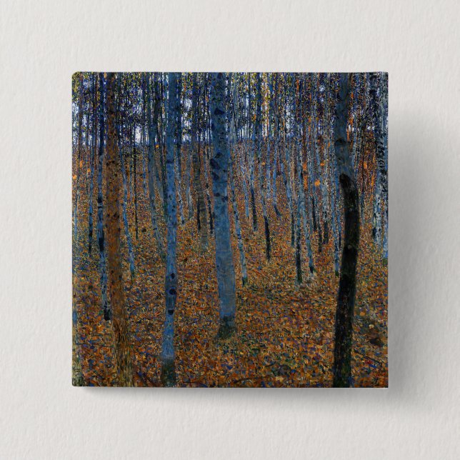 Gustav Klimt - Beech Grove I 2 Inch Square Button (Front)