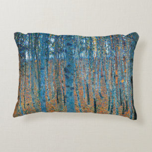 Gustav Klimt Beech Tree Forest Grove Accent Pillow